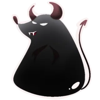 😈 Diabeł, Demon, Rogi, Ogon, Potwór, Zło, Kreskówka whatsapp sticker