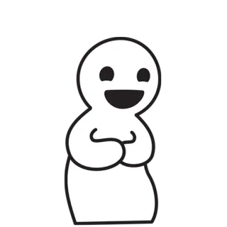 😄 cartoon, character, blob, white, happy, smiling telegram sticker
