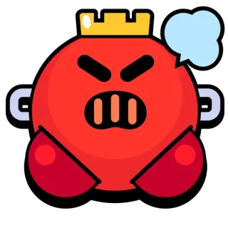 🌟 angry, red, character, face, king, crown telegram sticker