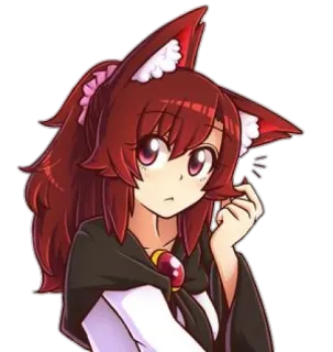 😶 Anime, Manga, Vosmeisje, Kattenoren, Schattig, Kawaii, Cartoon telegram sticker