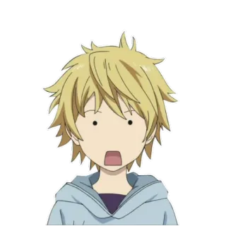 😧 anime, impactado, pelo rubio, dibujos animados, sorprendido, personaje, expresión telegram sticker