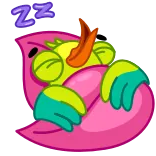 😴 ZZ müde, schlafend, zzz, Cartoon, Vogel, erschöpft, süß telegram sticker