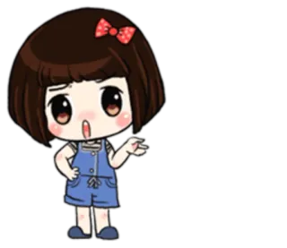 💁 süß, Cartoon, Mädchen, Illustration, Sticker, Chibi telegram sticker