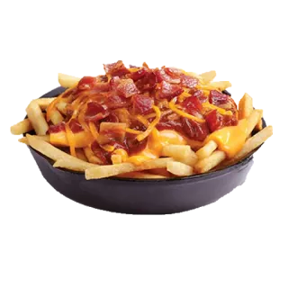 🍟 batatas fritas, queijo, bacon, comida, tigela, lanche telegram sticker