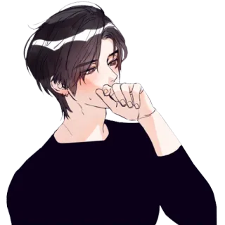💦 anime, illustration, male, portrait, art telegram sticker