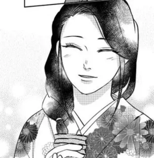 ✨ vrouw, manga, Japans, kimono, traditionele kleding, portret telegram sticker