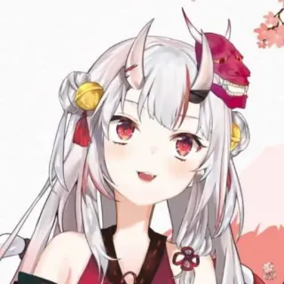 😆 Anime, Vtuber, Demônio, Máscara, Fofo, Garota Anime, Kawaii telegram sticker