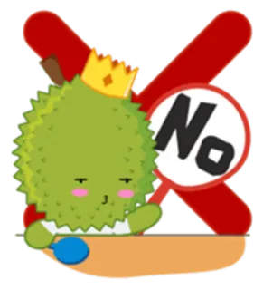 🙅 No Durian, Owoc, Nie, Zakaz, Znak telegram sticker