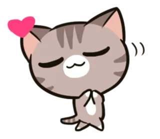 ❤ แมว, สติกเกอร์, น่ารัก, สัตว์, สวดมนต์, คาวาอิ whatsapp sticker