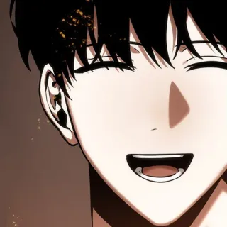 ⚰ anime, personage, man, glimlach, portret telegram sticker