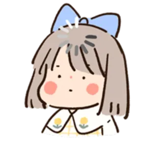 😐 kartun, gadis, imut, stiker, ilustrasi, gambar whatsapp sticker