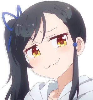 😏 动漫女孩, 卡通人物, 得意, 动漫, 漫画 telegram sticker
