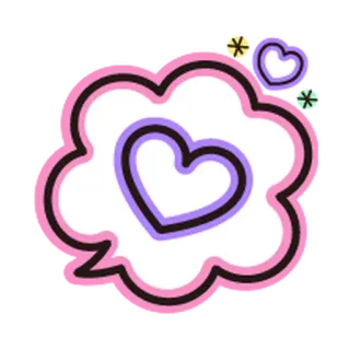 ❤️ heart, love, bubble, cute, cartoon, sticker, kawaii whatsapp sticker