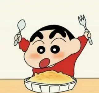 🥧 Shin-chan อนิเมะ, การ์ตูน, อาหาร, ช้อน, ส้อม, ชินจัง telegram sticker