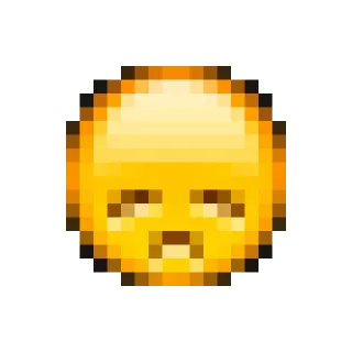 😞 emoji, pixel art, sad, face, expression telegram sticker