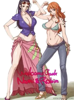 😘 Nami One Piece Welcome Back Nami & Robin Anime, Fanart, HQ, Mangá, Robin whatsapp sticker