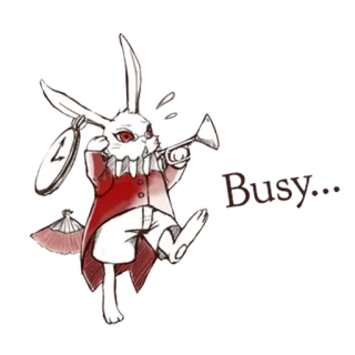 😓 Busy... rabbit, busy, time, clock, hurry, cartoon telegram sticker