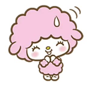😅 kawaii, fofo, rosa, desenho animado, mascote telegram sticker