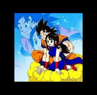 🥰 Goku 손오공, 치치, 드래곤볼, 애니메이션, 만화, 구름 telegram sticker