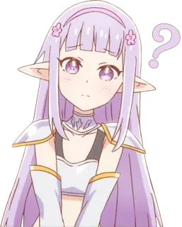 ❓ Anime, Elf, Verwirrt, Süß, Fragezeichen, Manga, Weibliche Figur whatsapp sticker