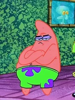 ☹️ Patrick Star SpongeBob SquarePants Патрик Стар, Губка Боб Квадратные Штаны, мультфильм, персонаж, смешной, ворчливый whatsapp sticker