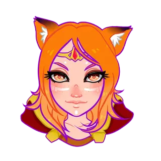 🙂 Anime, Dibujos animados, Lindo, Chica, Orejas de zorro whatsapp sticker