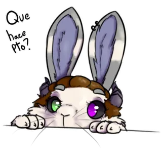 🤨 Que hace pto? rabbit, bunny, demon, horns, cute whatsapp sticker