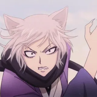 🦊 Tomoe Kamisama Kiss anime, manga, Tomoe, Kamisama Kiss, fox, fox spirit, angry telegram sticker