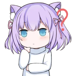 ❓ Anime, Manga, Pregunta, Kawaii, Lindo, Pensando, Chibi whatsapp sticker
