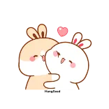 💖 coniglio, carino, kawaii, amore, affetto, abbraccio whatsapp sticker