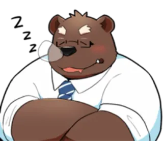 😴 หมี, สัตว์, แว่นตา, เนคไท, การ์ตูน telegram sticker
