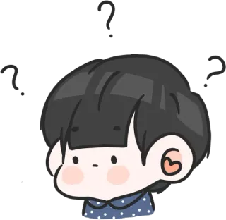 😕 punti interrogativi, cartone animato, anime, pensare, dubbio, confusione whatsapp sticker
