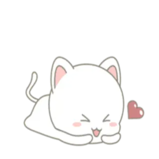 🙈 cat, cute, heart, kawaii, animal, sticker telegram sticker