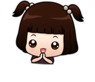 🙏 süß, Cartoon, Mädchen, Anime, Kawaii, fröhlich, Gruß, freundlich telegram sticker