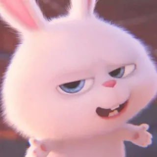 🐰 Snowball The Secret Life of Pets conejo, conejito, lindo, animal, blanco, dibujo animado, divertido telegram sticker