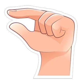 👈 hand gesture, pinching fingers, size comparison, small telegram sticker