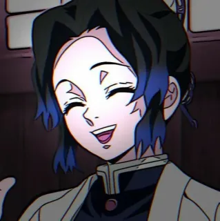 🌟 Shinobu Kocho Demon Slayer 애니메이션, 귀멸의 칼날, 코쵸우 시노부, 캐릭터, 미소, 행복 telegram sticker