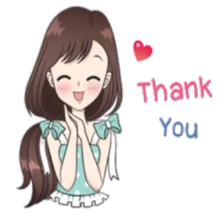 😊 Thank You gracias, gratitud, lindo, dibujos animados, chica, anime whatsapp sticker