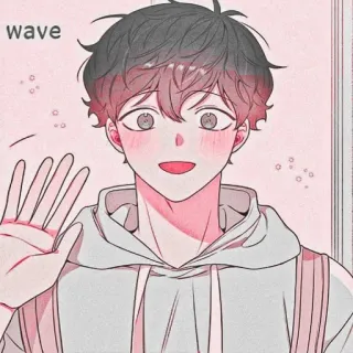 🐇 wave Anime, Onda, Carino, Amichevole, Saluto whatsapp sticker