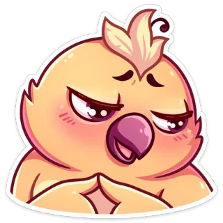 😊 fofo, pássaro, desenho animado, amarelo telegram sticker