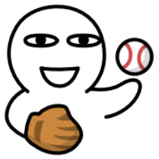 ⚾ Baseball, Sport, Cartoon, Figur, Ball, Handschuh, Werfen telegram sticker