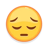 😔 грустный, эмодзи, расстроенный, выражение, чувство, надутый whatsapp sticker