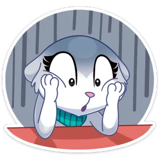 😰 cartoon, animal, cat, sticker, cute, kawaii, surprised telegram sticker