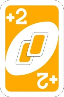 ➕ Uno +2 spel, kaart, uno, geel telegram sticker