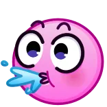 😱 A cartoon, pink, face, mouth, letter telegram sticker