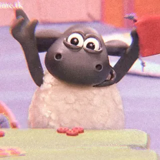 🍫 Shaun the Sheep マンガ, 羊, 中指, 侮辱的ジェスチャー telegram sticker