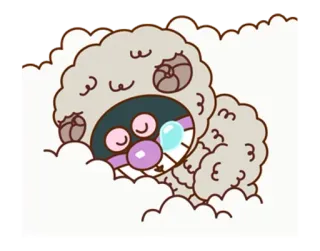 🐼 Kreskówka, Zwierzę, Owca, Słodki, Puszysty, Chmura telegram sticker