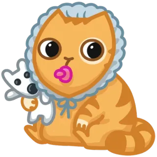 😶 chat, chaton, bébé, tétine, jouet, mignon, animal telegram sticker