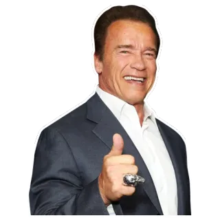 👍 Arnold Schwarzenegger Arnold Schwarzenegger, Aktor, Polityk, Kciuk w górę, Gwiazda telegram sticker