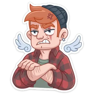 😤 arrabbiato, persona, contrariato, pazzo, irritato, maschio, cartone animato whatsapp sticker
